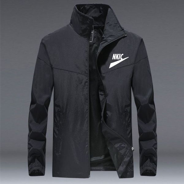 

2023 spring and autumn brand logo black jackets men's fashion casual solid color slim fit bomber jacket men's sport coat plus size, Black;brown
