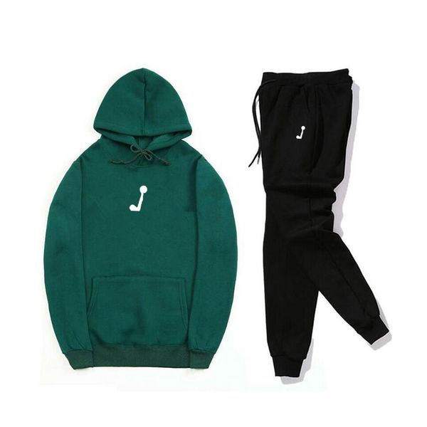 

2022 men's tracksuits couples sportswear warm two-piece loose hooded sweater pants set hooded jogging 277, Gray