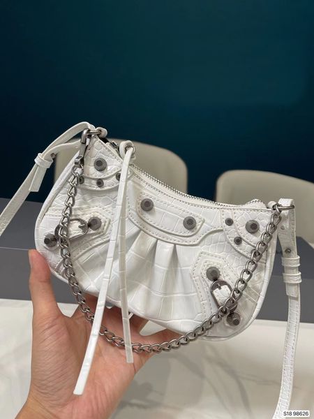 

women's designer bags cross body shoulder bag alligator leather used silver metal accessories box 21 13cm