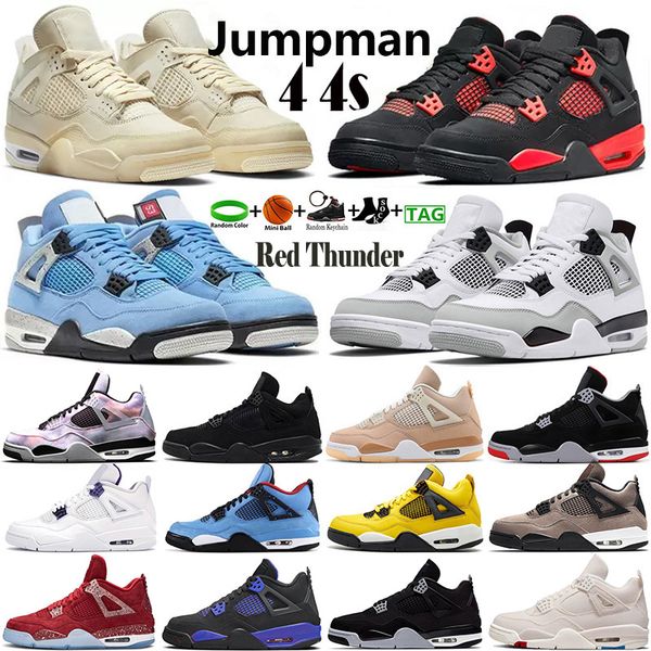 

new jumpman 4 4s og mens basketball shoes military black university blue canvas sail oreo red thunder white cement black cat bred sports wom