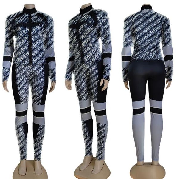 

23ss brand desinger women tracksuits digital casual fashion autumn spring two-piece jogger set designer letters print sports suits black swe, Gray