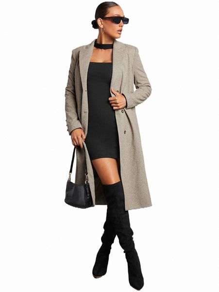 

women's down & parkas lapel collar single breasted coat 662f#, Black