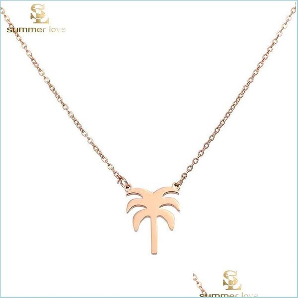

pendant necklaces new arrival stainless steel coconut tag clavicle chain necklace for women fashion beach jewelry gift drop nanashop dhtnq, Silver