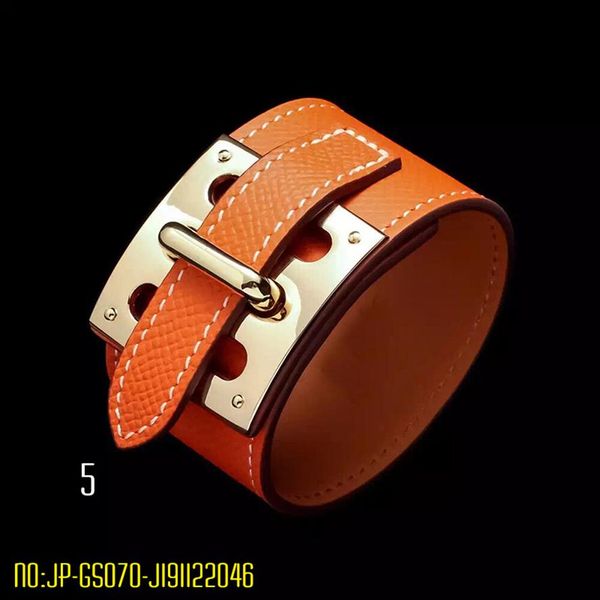 

2020 new fashion stainless steel real leather bangle classic double h letter cuff bracelets silver bangle designer brand jewelry315o, Black