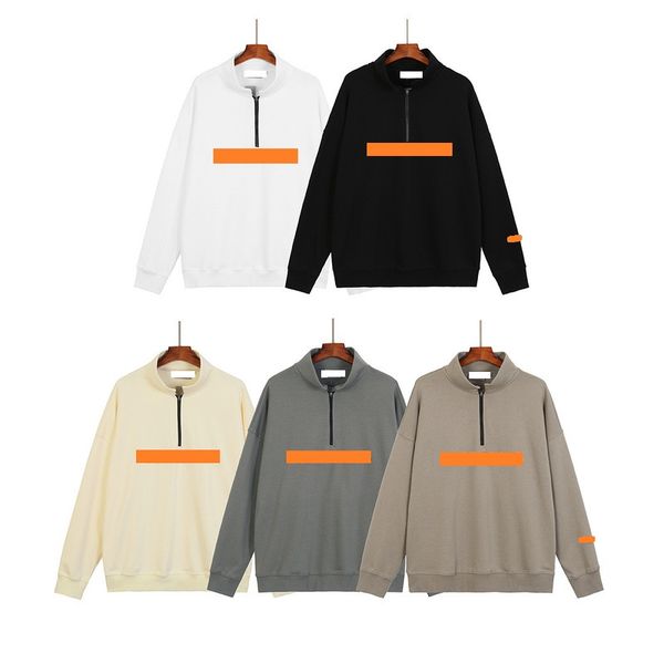 

new hoodie designer high-end original sweater half zipper tide brand loose fog high street european and american thin velvet spring clothes, Black