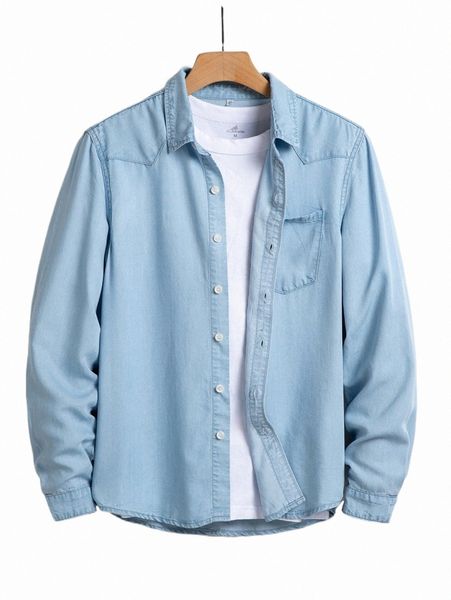 

men's casual shirts men pocket patched denim shirt without tee y4aw#, White;black