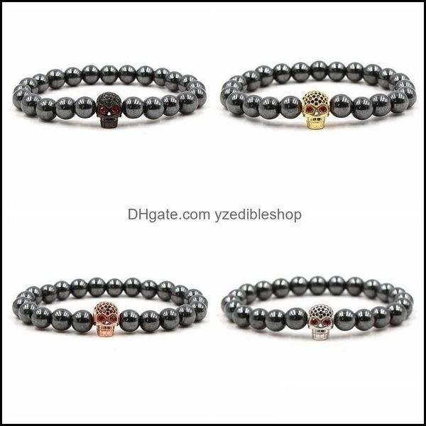 

beaded strands fashion 10pc/set wholesale bead stone with black skl rame bracelet for men drop delivery 202 dhseller2010 dhgg1
