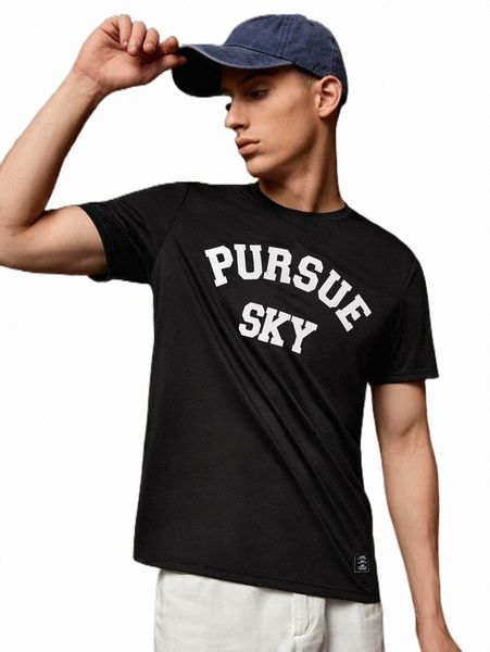 

men's t-shirts letter graphic patched tee m2a1#, White;black