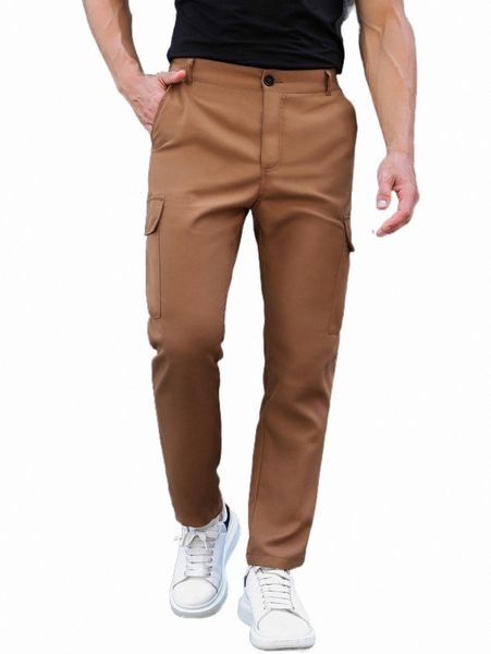 

men's pants men flap pocket side pants 2022 new d3ak#, Black