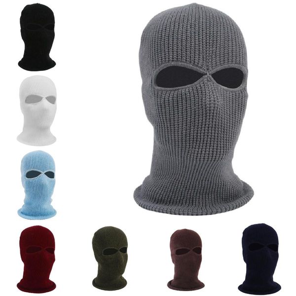 

cycling masks head covering skiing headgear knitted hat cold protection keep warm in winter breathable mountaineering wind protection fleece, Black