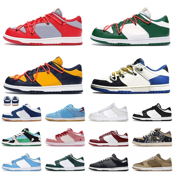 

2022 panda running shoes for mens womens lows unc black paisley university blue grey fog coast green trainers sports runners 36-48
