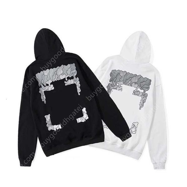 

sweatshirts european american trend hoodies hip hop brand offs fall/winter printing x loose black white hoodie for men women couples ow