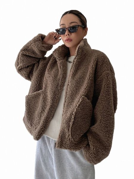 

women's down & parkas dazy zip up drop shoulder teddy coat g1jt#, Black