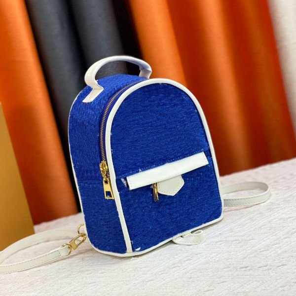 

suede jacquard backpack style shoulder bags tote handbag large capacity blue pocket fashion letters print multiple pockets women purse two t
