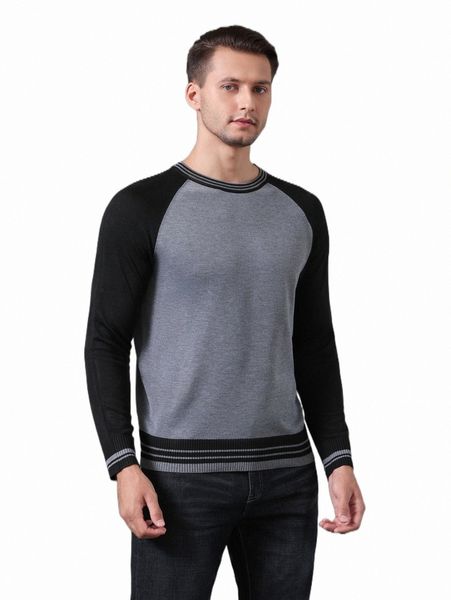 

men's sweaters men two tone striped trim raglan sleeve sweater u9rq#, White;black
