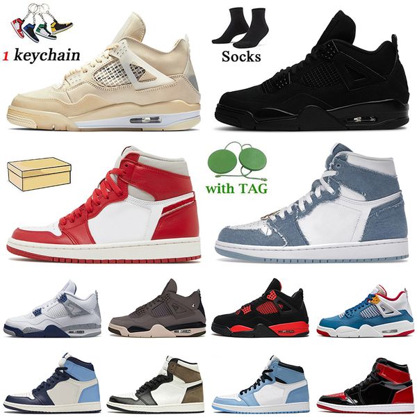 

jumpman 1 4 basketball shoes 1s newstalgia chenille denim patent bred women mens trainers 4s messy room a ma maniere sail black cat midnight
