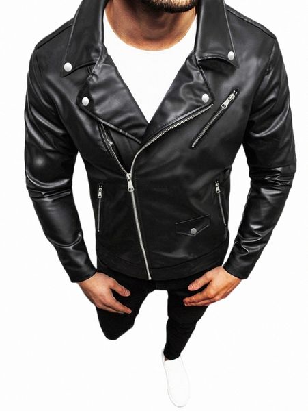 

men's jackets men zip up pu moto jacket 2022 new k9dq#, Black;brown