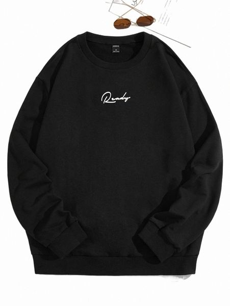 

men's hoodies & sweatshirts men letter graphic sweatshirt 62ae#, Black