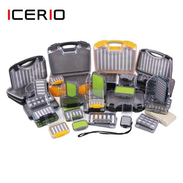 

icerio tackle box waterproof double side bait lure flies nymph hooks storage boxes carp fly fishing accessories270m