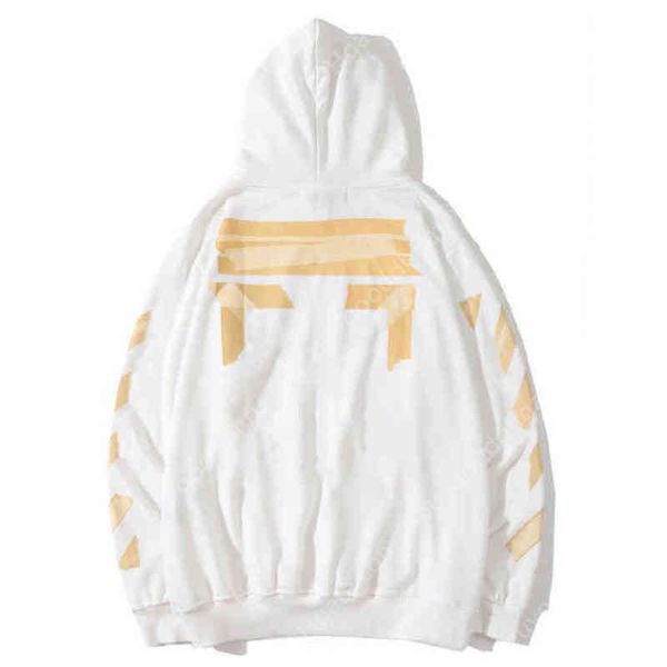 

designer hoodie fashion women offs men couples high street sweatshirts rainbow gradient arrows striped, Black