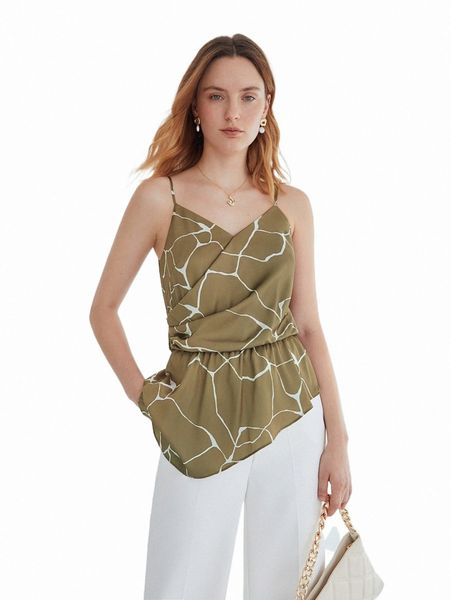 

women's tanks & camis motf premium printed asymmetrical cami e4vk#, White