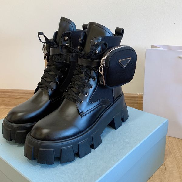 

2022 women's patent leather shoe panel leather ankle martin boots white black rubber sole platforms