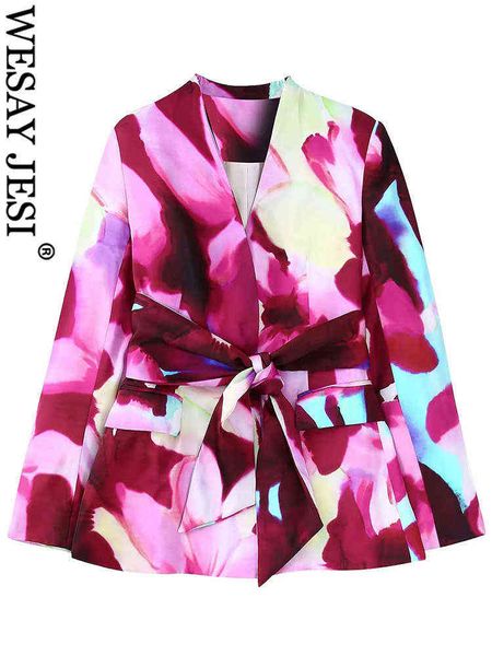 

suit wesay jesi women bright gradient printing and dying jacket v neck vest ele, White;black