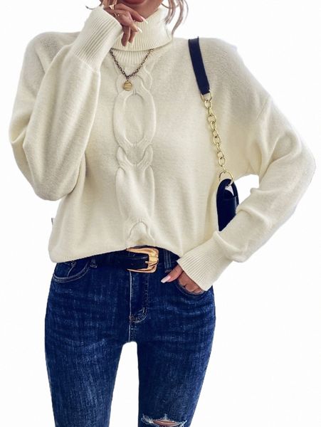 

women's sweaters cable knit turtleneck drop shoulder sweater t9pe#, White;black