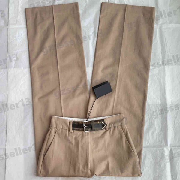 

casual suit pants for womens fashion belt loose pants classic brand simple logo decoration khaki trousers designer women clothing 0912, Black;white