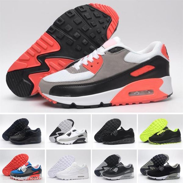 

90 running shoes men women triple black white camo infrared london usa 90s mens sports sneakers size 36-45273m, Black;brown