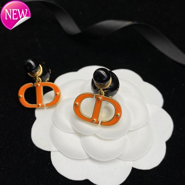 

luxury brand design earrings d home / di new letters cd black pearl earrings dark sweet cool cute advanced orange, Golden;silver