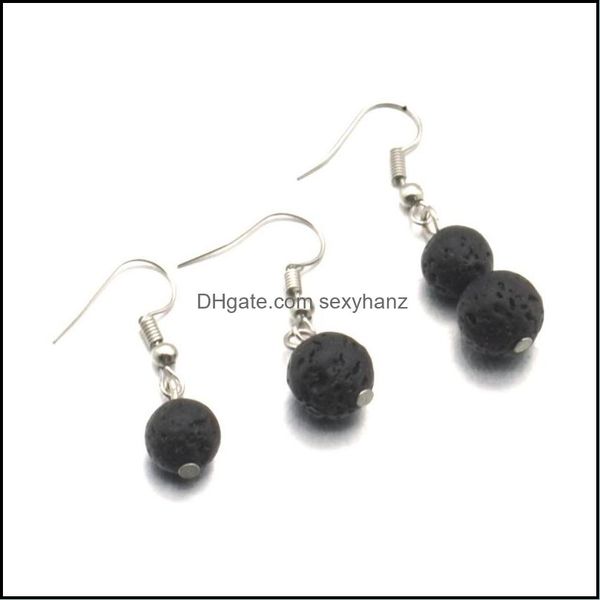 

charm 8mm 10mm lava stone bead charms earring aromatherapy essential oil per diffuser dangle earrings for women jewelry drop delivery dhuct, Golden
