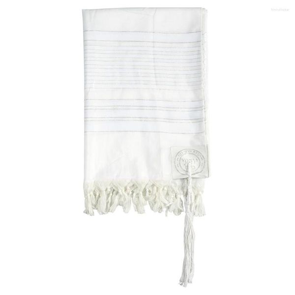 

scarves judaica israel jewish talit white polyester large size prayer shawl tallit, Blue;gray