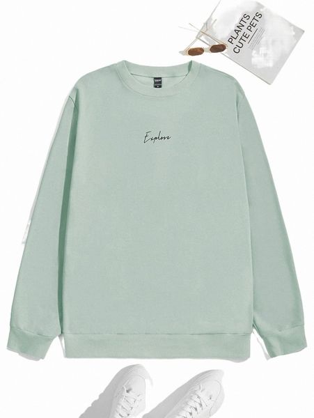 

men's hoodies & sweatshirts men letter graphic sweatshirt 49n7#, Black