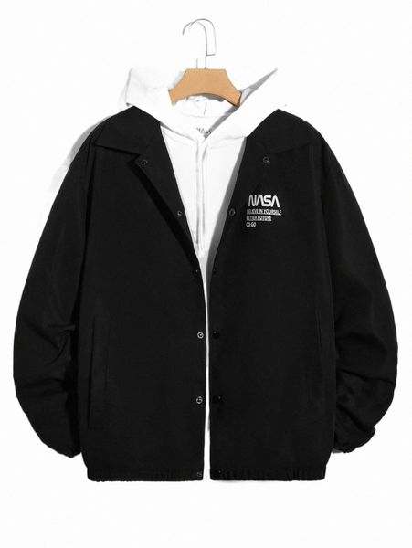 

men's jackets men slogan graphic jacket 2022 new r0y5#, Black;brown