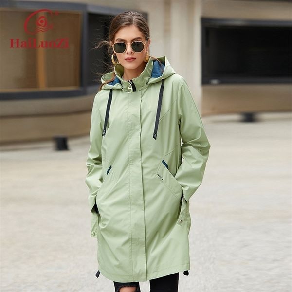 

womens trench coats hailuozi trench coat for women hooded womens windbreaker midlength female solid color simple style clothing 9671 220902, Tan;black