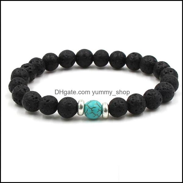 

beaded strands 8mm natural stones beads bracelet men women lava blue emperor imperial stone drop delivery 2021 jewelry bracelets dhse dhqec, Black
