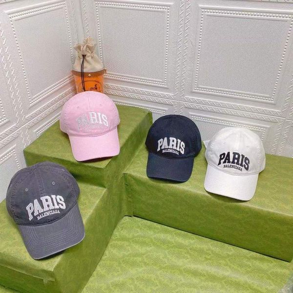 

blncg hats paris letter embroidered hat women's new style old milled baseball cap high beauty couple sun shading duck tongue hat men, Blue;gray
