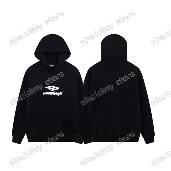 

xinxinbuy men designer hoodies paris chest letter embroidery women sweatshirts black white yellow gray xs-l, Black;brown