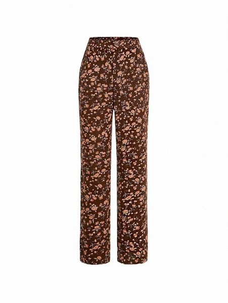 

women's pants & capris mod floral print high waist pants s8vw#, Black;white