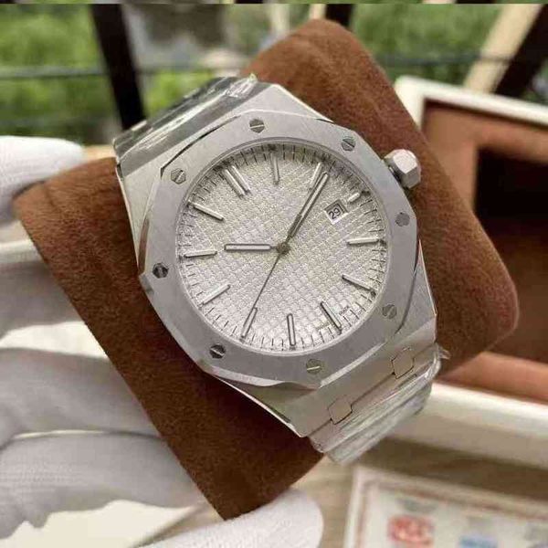 

luxury watches for mens mechanical watch oak ap15400 and ap15500 high-end steel band are swiss brand wristwatches, Slivery;brown