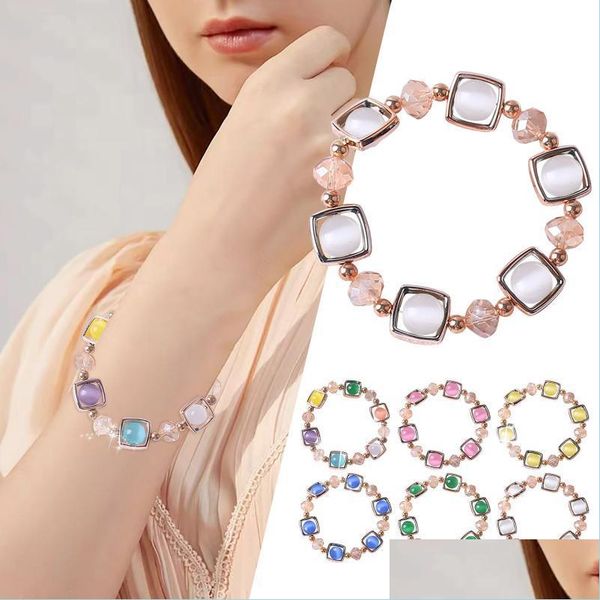 

bangle bangle colorf jade bracelet crystal fashion color small fresh ladies jewelry bride accessoriesbangle drop delivery 2021 bracele dhggz, Black