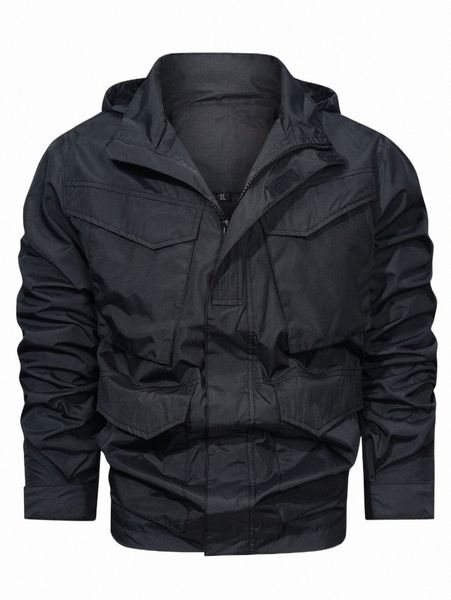 

men's jackets men flap pocket hooded coat 2022 new p4tp#, Black;brown