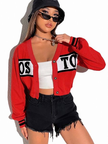 

women's sweaters letter pattern drop shoulder cardigan f0es#, White;black