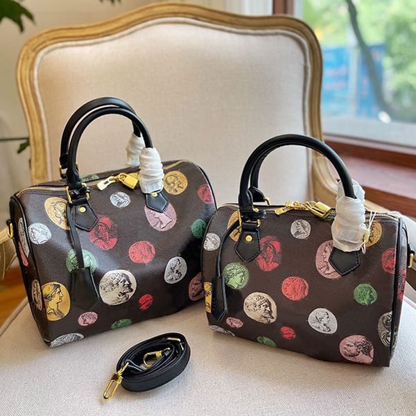 

gold coin pillow bag tote handbag crossbody shoulder bags head portrait squire bag large capacity pocket classical letters print detachable