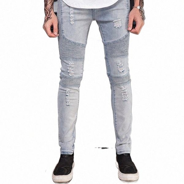 

men's jeans men's jeans 2021 men stacked ripped biker male plus size denim retro trousers hip hop boyfriend streetwear blue khaki