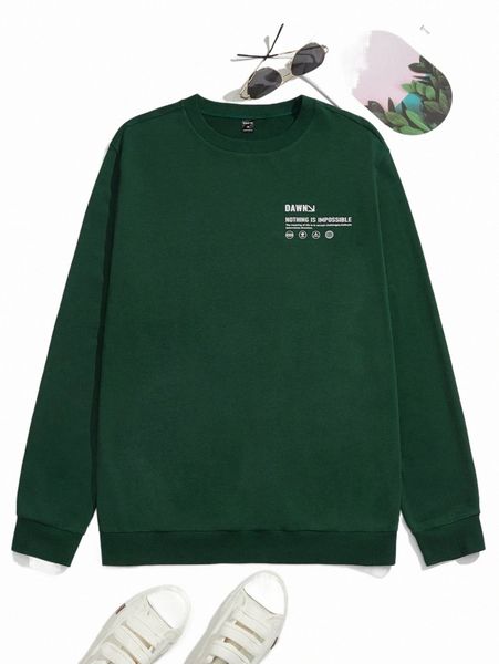 

men's hoodies & sweatshirts men slogan graphic pullover 33yc#, Black