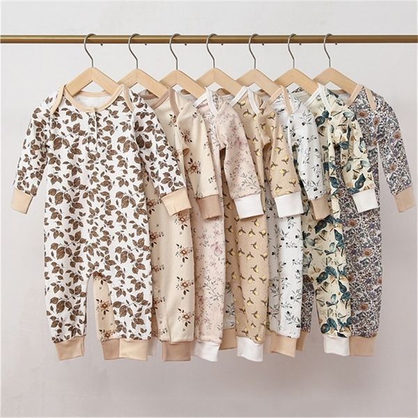 

rompers spring summer baby clothes floral born boy girl romper long sleeves soft cotton born jumpsuits outfits infant clothing 220905, Blue