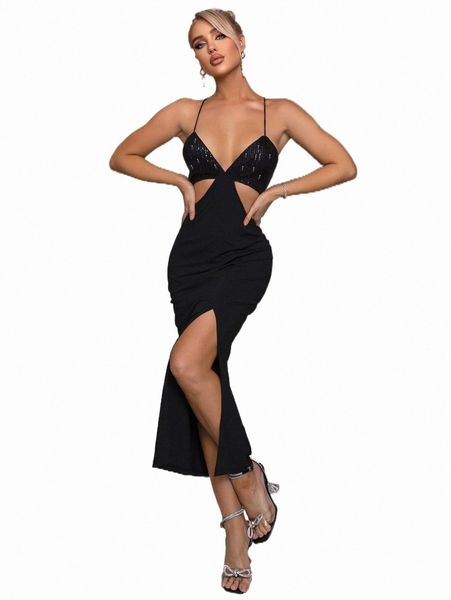 

casual dresses joyfunear cut out split thigh cami dress l9gf#, Black;gray