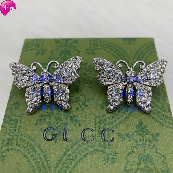 

luxury brand design earrings g family / ancient new letters full diamond temperament earrings female personality cool style fashion, Golden;silver